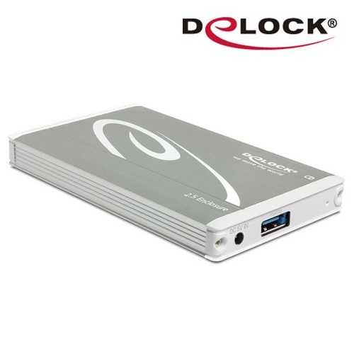 Delock SSD硬碟外接盒銀9.5mm (4